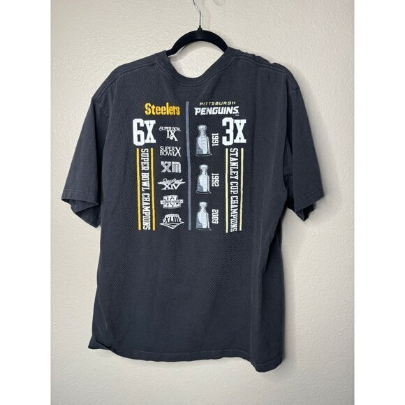 Reebok Men's Black Steel City Champions Shirt size‎ X-L short sleeve pittsburgh - Picture 5 of 6
